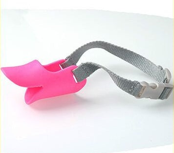 Silicone dog duckbill cover in soft, flexible design for pet grooming or protection