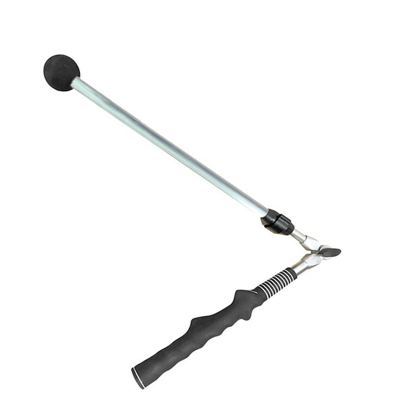 Foldable golf swing trainer with compact frame for practicing golf swings indoors or outdoors