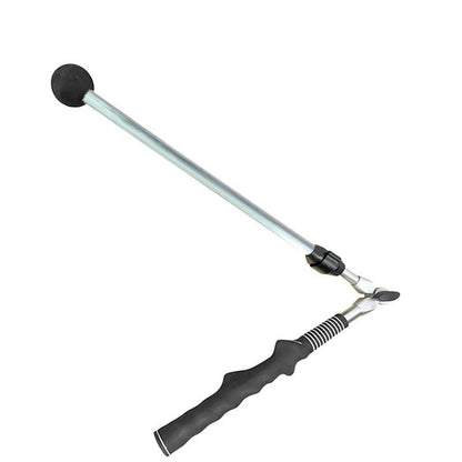 Foldable golf swing trainer with compact frame for practicing golf swings indoors or outdoors