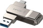 Lexar D40E 128GB dual USB 3.2 Gen 1 Type-C flash drive in champagne silver with sleek design and compact build.