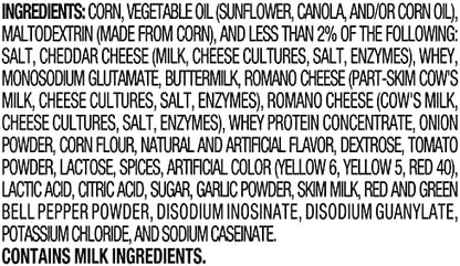 Doritos Nacho Cheese flavored tortilla chips in a 1-ounce pack, showing crispy, triangular chips with vibrant cheese seasoning.