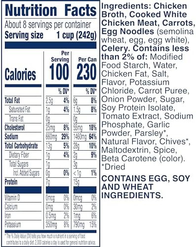 Canned soup package featuring four 19 oz cans of Progresso Traditional Chicken Noodle Soup with visible labeling and branding.