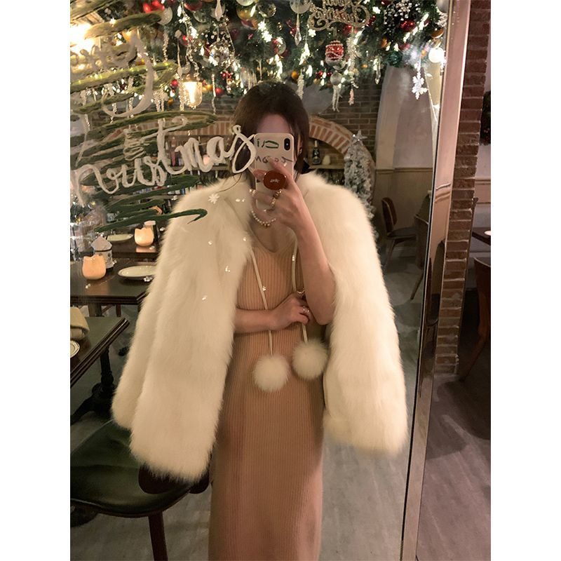 Fashion fur slimming coat for young women by My Store