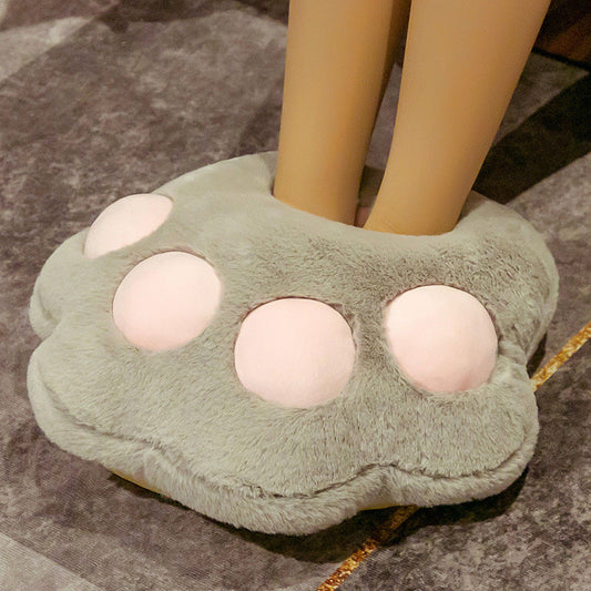 Cute cartoon winter slippers with warm thick plush lining and soft sole for cozy feet