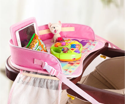 Baby car seat tray table by My Store, portable tray with cup holder and raised edges