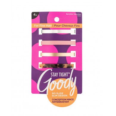 Goody Stay Tight Low Profile Barrettes For Fine Hair