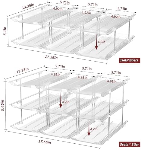 Attelite 3-tier rolling can organizer for pantry storage, featuring adjustable shelves and easy-glide wheels.