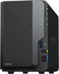 Synology DS124 1-bay diskless NAS for personal backups, file sharing, and home surveillance storage, with front display and ports