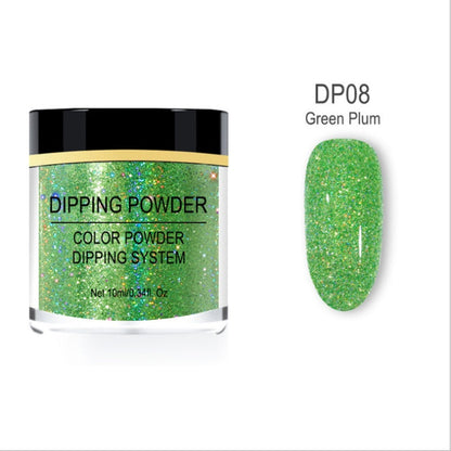 Laser glitter nail powder in shimmering holographic finish.