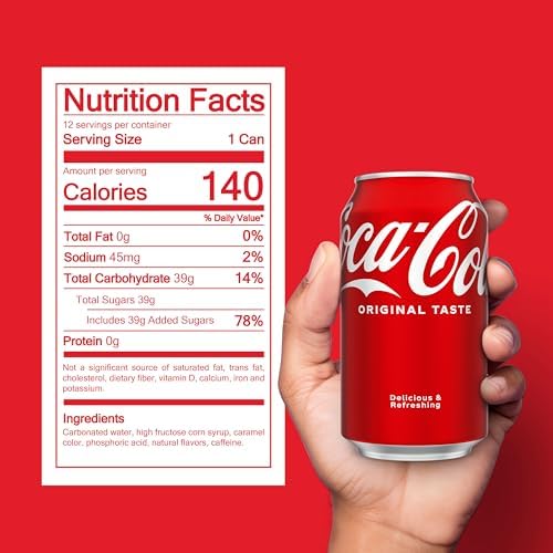 Coca-Cola soda soft drink fridge pack with 12 cans, 12 fl oz each, featuring red cans with classic Coca-Cola logo.