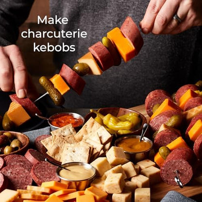 Hickory Farms party-size beef summer sausage sliced for snacking, ready to eat, ideal for charcuterie and entertaining.