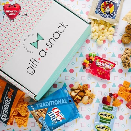 Nut Cravings healthy snack box variety pack with assorted snacks and a 60-count greeting card for care packages and gifts.
