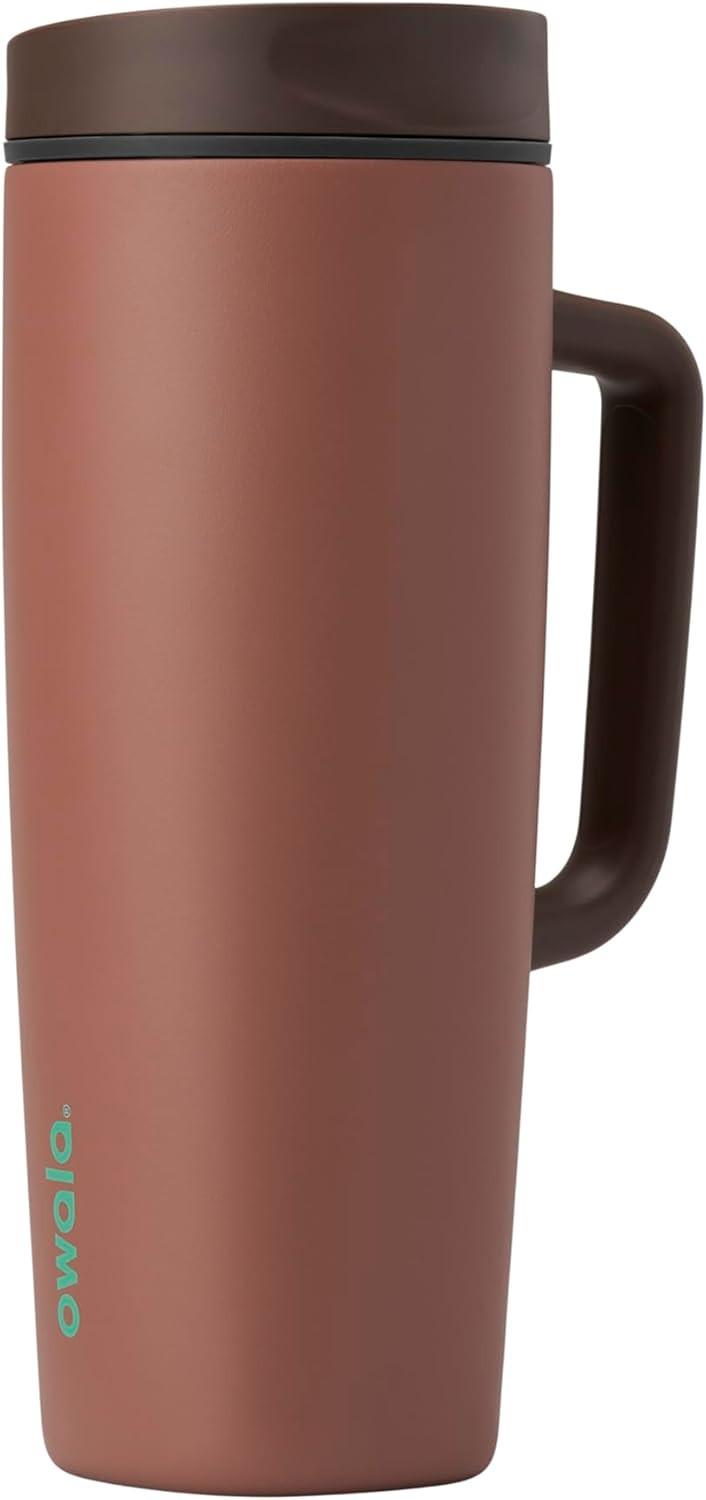 Generic SmoothSip Slider Insulated Stainless Steel Coffee Tumbler, Reusable Iced Coffee Cup, Hot Coffee Travel Mug, BPA Free 12 oz, Vanilla Bean.
