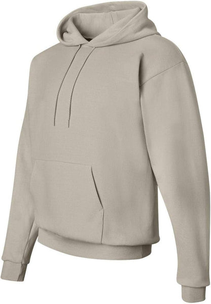 Hanes men's EcoSmart fleece hoodie with hood, front pocket, and ribbed cuffs, available in big and tall sizes.