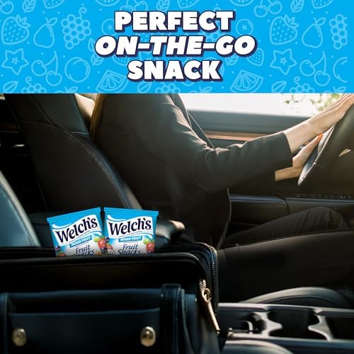 Welch's fruit snacks mixed fruit box for kids, 0.8 oz packets, 40-pack of colorful fruit snack pouches.