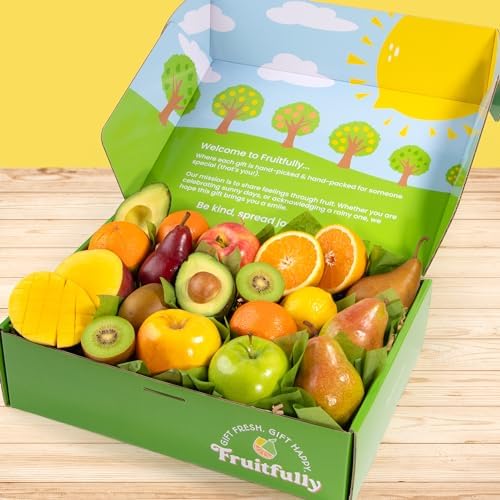 Fresh fruit gift basket by A Gift Inside with pears, apples, navel oranges, and tropical fruit, perfect for any occasion.