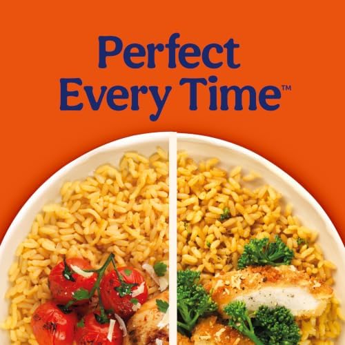 Ben's Original Ready Rice four cheese and cheddar broccoli microwave rice pack, 8.5oz, six-pack, showing colorful rice with cheese and broccoli.