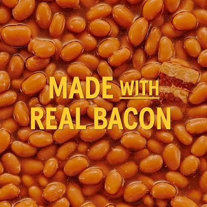 Canned Bush's Best Maple Cured Bacon Baked Beans in 16 oz can, pack of 12, featuring baked beans with bacon and maple flavor.