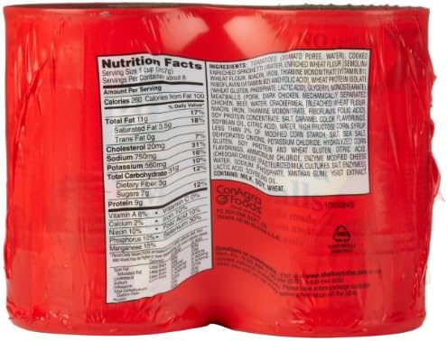 Four cans of Chef Boyardee Spaghetti and Meatballs, 14.5 oz packaged pasta with beef meatballs and tomato sauce.
