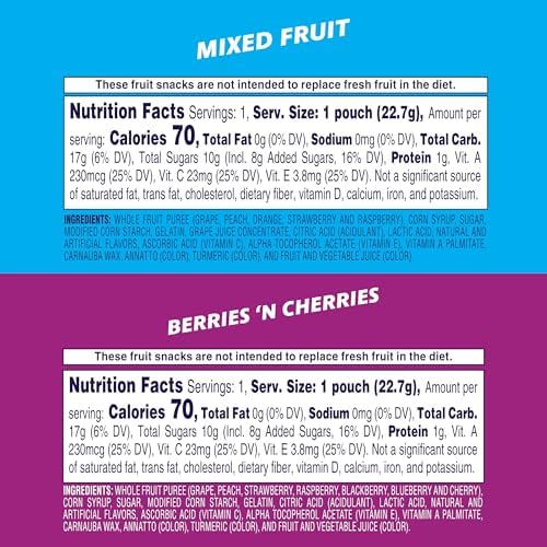 Welch's Fruit Snacks gummies with mixed fruit, berries, and cherries in 0.8 oz packs, 60 count, colorful and chewy fruit treats.