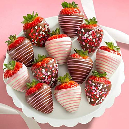 Chocolate strawberries gift by A Gift Inside, 12 fresh dipped berries in a box, perfect for birthdays, thank you, or anniversaries.