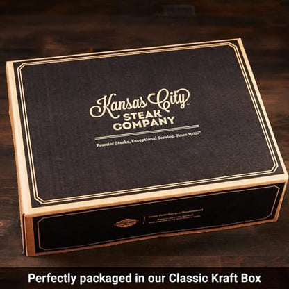 Kansas City Steak Company grill meat bundle with 4 top sirloin steaks, boneless chicken breasts, and twice baked potatoes with cheddar and bacon.