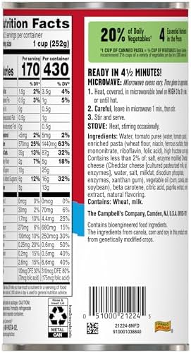 Canned SpaghettiOs Original packaged pasta in a 22.4 oz can, perfect for kids and adults, with 12 cans in the pack.