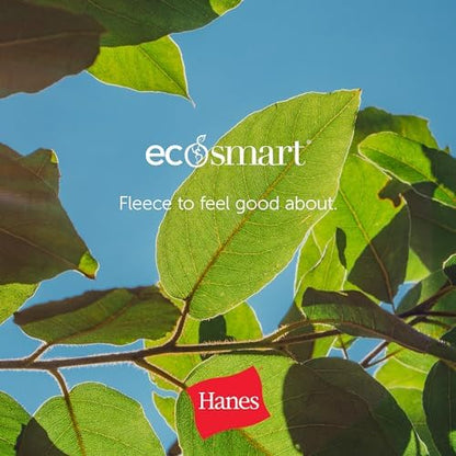 Hanes men's EcoSmart fleece hoodie with a drawstring hood and front pocket, available in big and tall sizes.