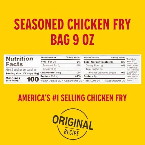 Louisiana Fish Fry Chicken Fry Seasoning Mix in 9 oz packs, seasoned breading for crispy fried chicken, two-pack.