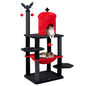Gothic-style 51-inch multi-level cat tree with hammocks, spider toy, and cozy platforms for climbing and scratching.
