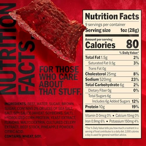 Jack Link's Original Beef Jerky Multipack, 2-pack, 9 oz total, featuring packaged beef jerky slices in clear bags.
