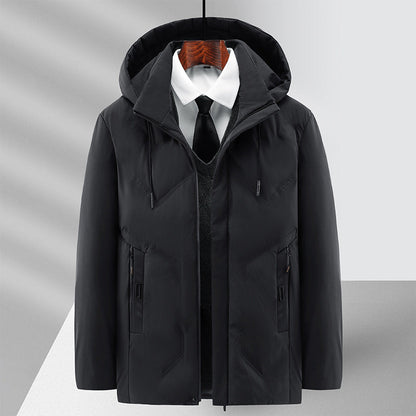 Thickened fleece-lined winter cotton coat, front view