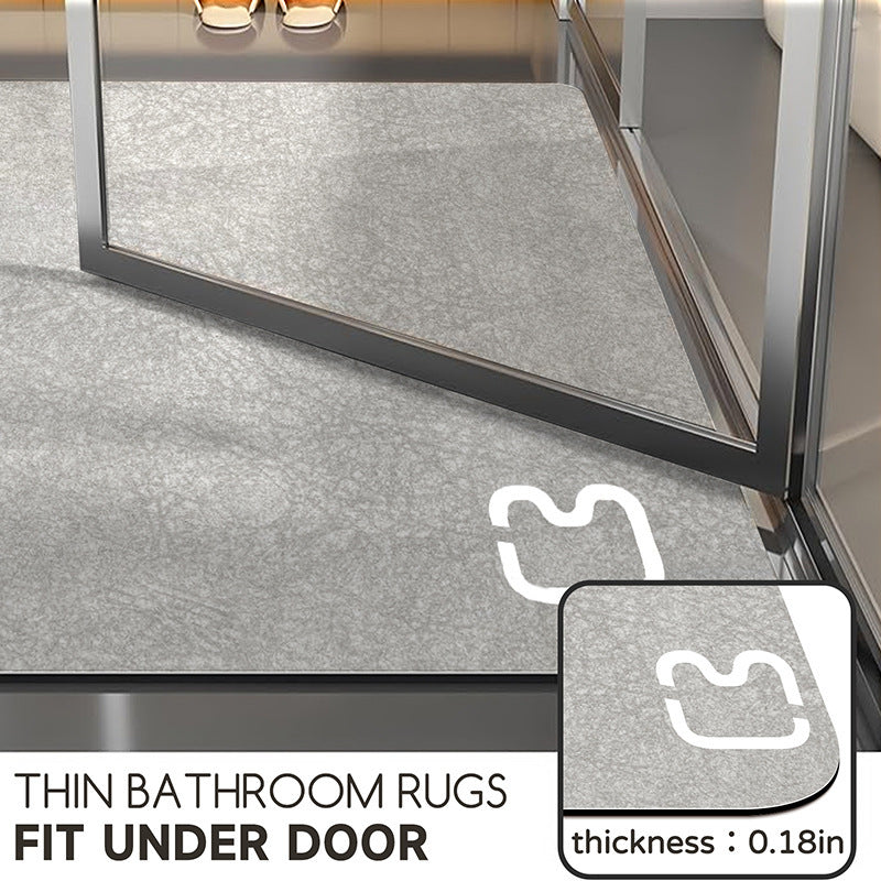 Diatomaceous earth non-slip bathroom floor mat with quick-dry textured surface