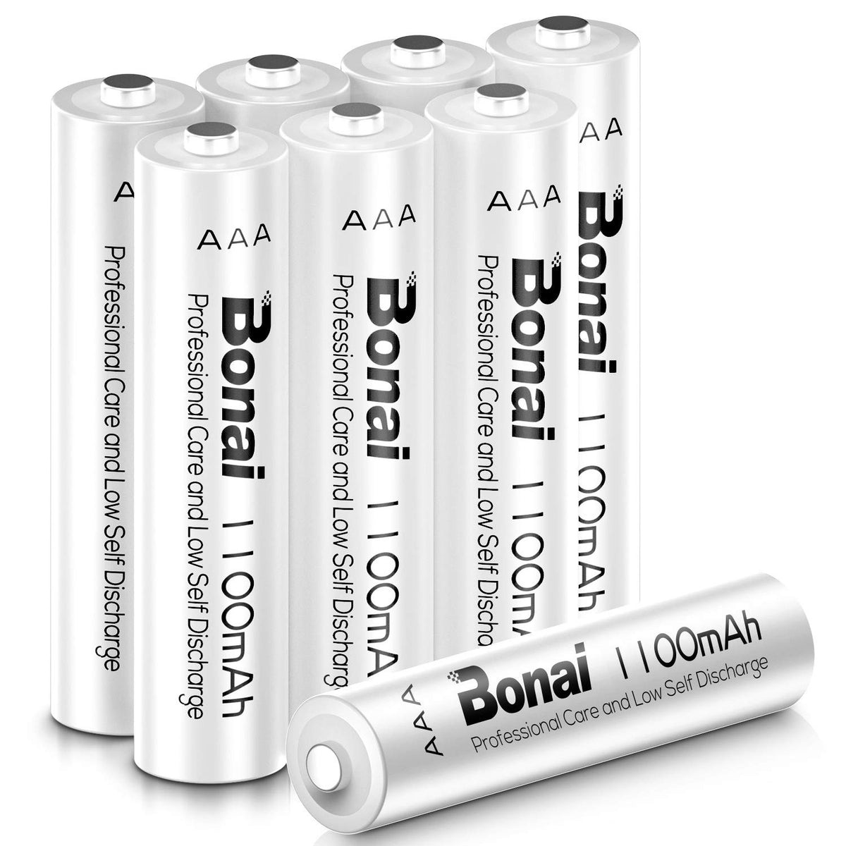 Bonai 8-Pack AAA 1100mAh Rechargeable Batteries