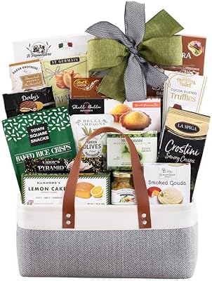 Wine Country Gift Baskets gourmet gift basket with assorted snacks, perfect for family, college students, or special occasions.