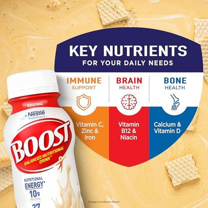 Boost Original Nutritional Shake in Very Vanilla, ready-to-drink, 24-pack, creamy vanilla flavor, convenient nutritional beverage