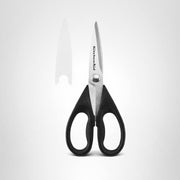 All Purpose Kitchen Shears with Protective Sheath Durable Stainless Steel Scissors, Dishwasher Safe, Soft Grip Comfort Handle, 8.72 Inch, Black.