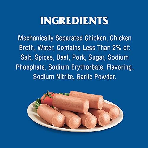 Libby's Vienna Sausage canned meat, 4.6 oz, ready to eat, showing six cans with label and open can displaying sausages inside