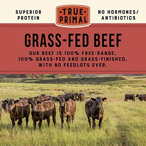 True Primal beef chili pack with 8 ready-to-eat, gluten-free, paleo, keto, grass-fed beef chili in a packaged container.