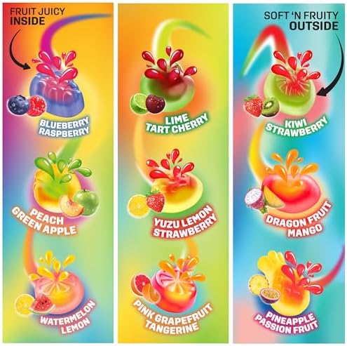 Welch's Fruit Snacks Fusions variety pack with gluten-free fruit snack pouches, 0.8 oz each, 50 count in colorful packaging.