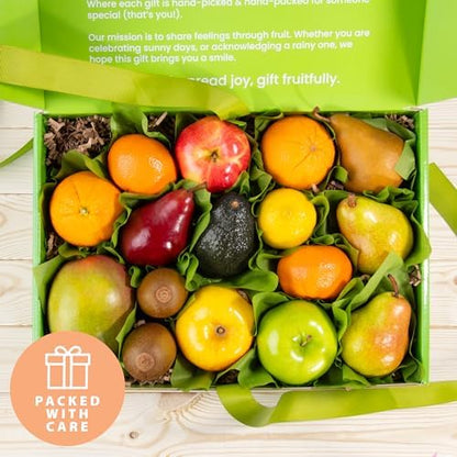 Fresh fruit gift basket by A Gift Inside with pears, apples, navel oranges, and tropical fruit for special occasions.