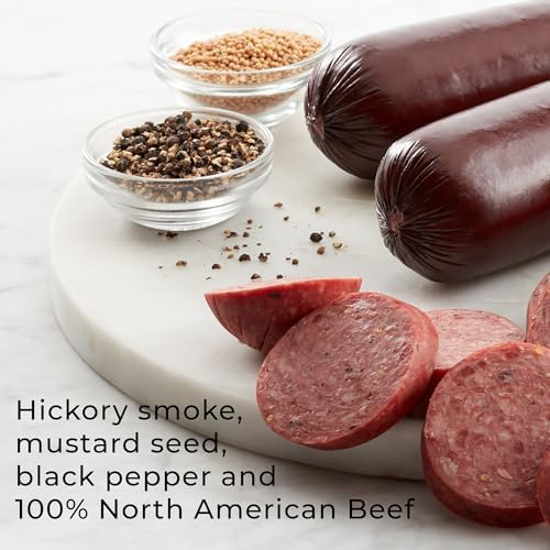 Hickory Farms Summer Sausage, 26 oz, ready-to-eat beef snack ideal for entertaining, charcuterie, and keto-friendly meals.