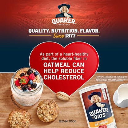 Two 64oz bags of Quaker Old Fashioned Rolled Oats, Non-GMO Project Verified, 4-pound pack with 90 servings, in a cardboard box.