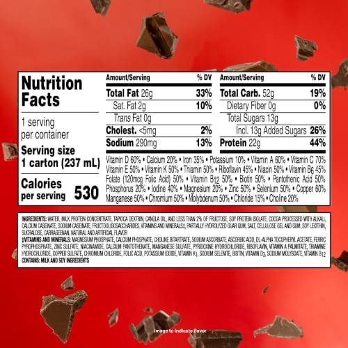 Boost Very High Calorie Protein Drink in chocolate flavor, 8 oz bottles, 24-pack, nutritious beverage for added calories and energy.
