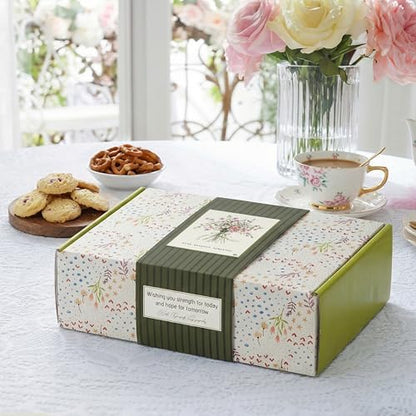 Broadway Basketeers sympathy snack gift box with assorted treats, designed as a condolence care package for expressing sympathy.