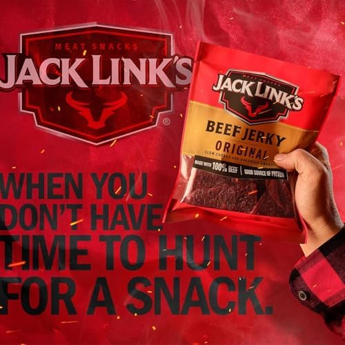 Jack Link's Original Beef Jerky Multipack with two 9 oz packs, displaying crispy, seasoned beef jerky strips in clear packaging.