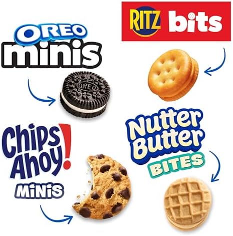 NABISCO Cookie and cracker variety pack with 20 snack packs, includes 4 flavors of cookies and crackers in resealable packs.