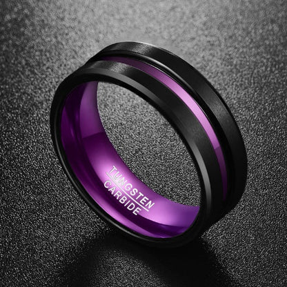 Purple Groove party ring by My Store with textured band design