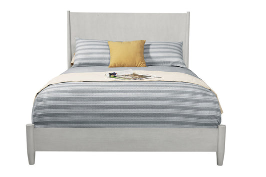 Gray solid wood and manufactured wood king bed from BACKUPMYFILESNOW® in a modern bedroom setting.