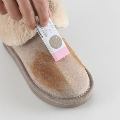 Shoe cleaning eraser for physical decontamination and stain removal, white rectangular cleaner block